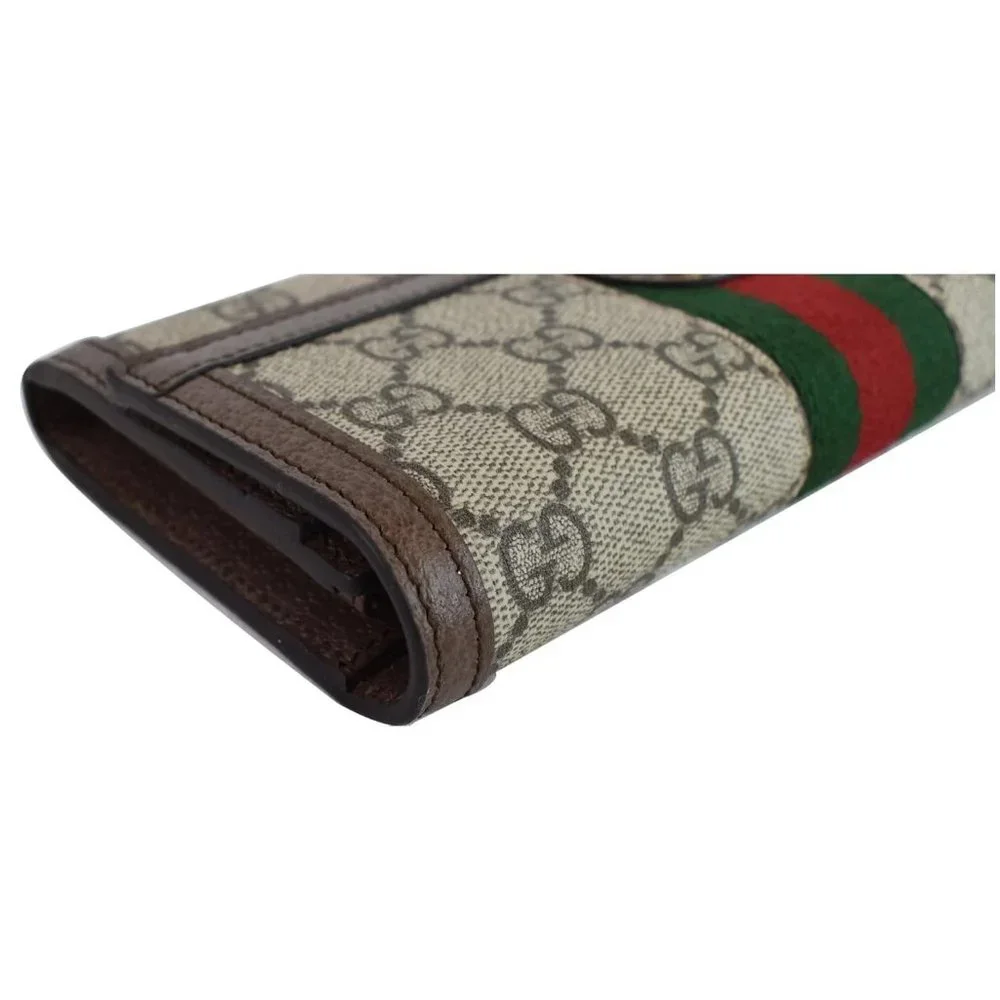 GUCCI  Ophidia GG Continental Supreme Canvas Wallet Beige - Picture 4 of 12